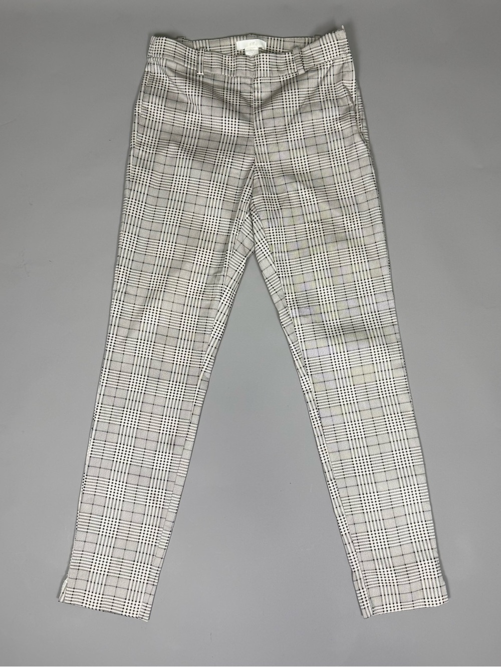 H&M Girls Plaid Skinny Pants - White & Black